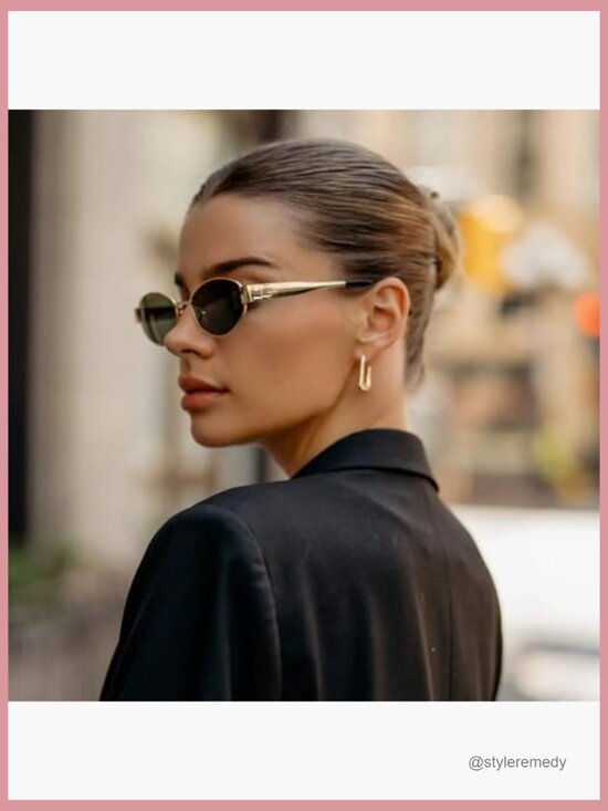 Retro Oval Sunglasses Stainless Steel Frame Trendy Small 90s Inspired main image 4